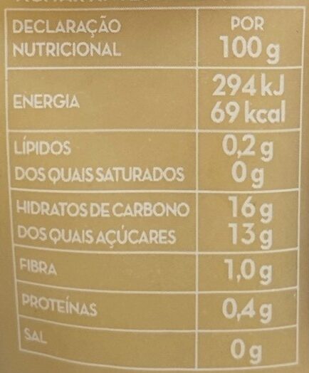 Foto da tabela nutricional