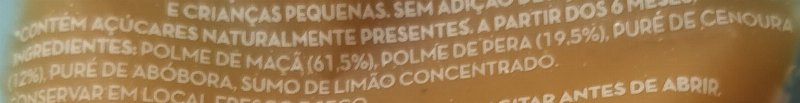 Foto da lista de ingredientes
