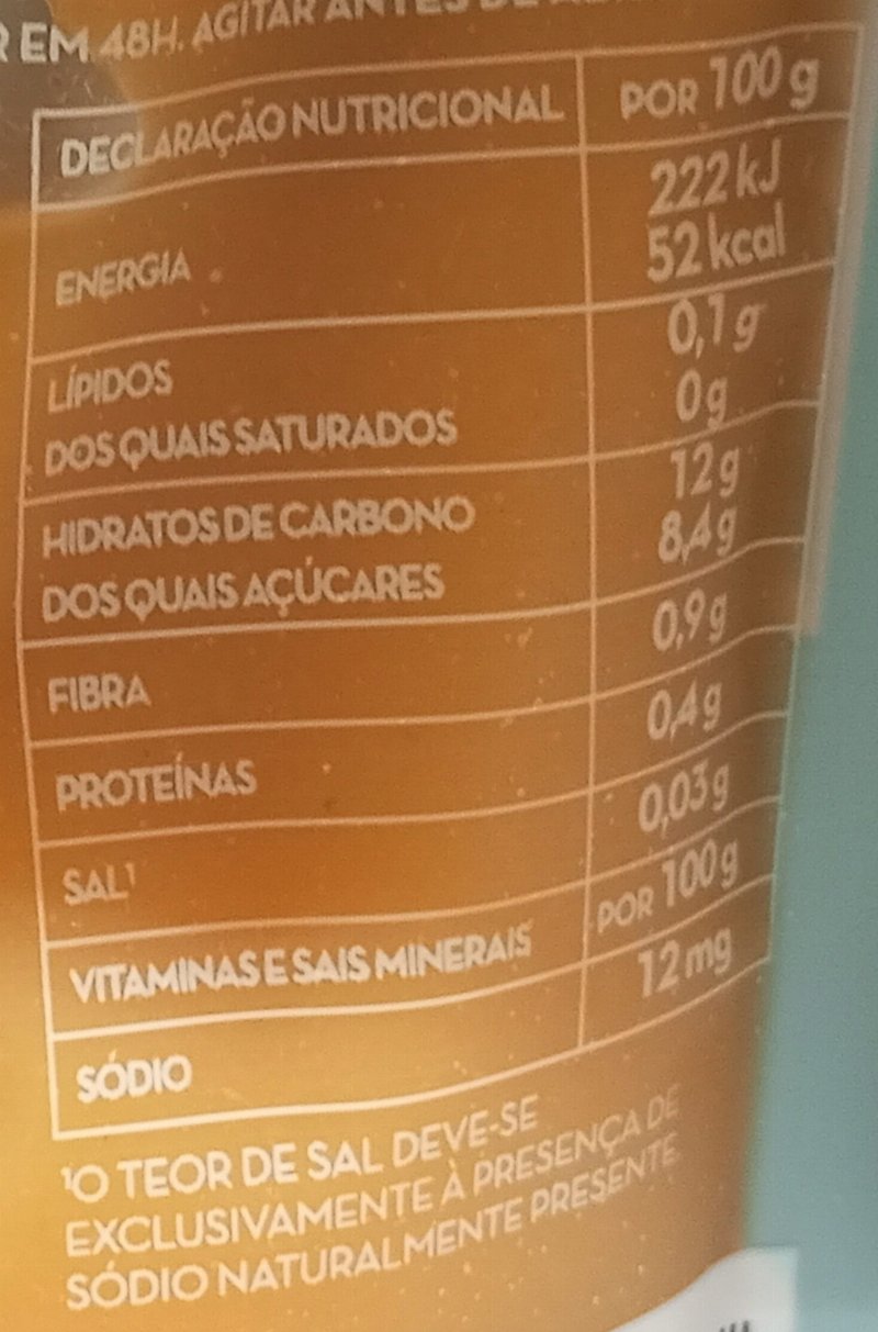Foto da tabela nutricional