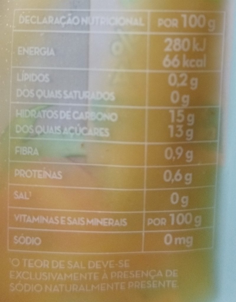 Foto da tabela nutricional