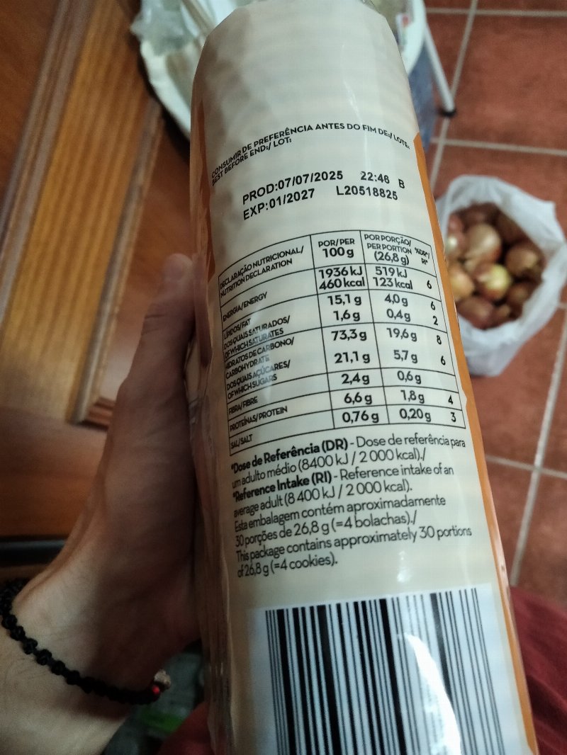 Foto da tabela nutricional