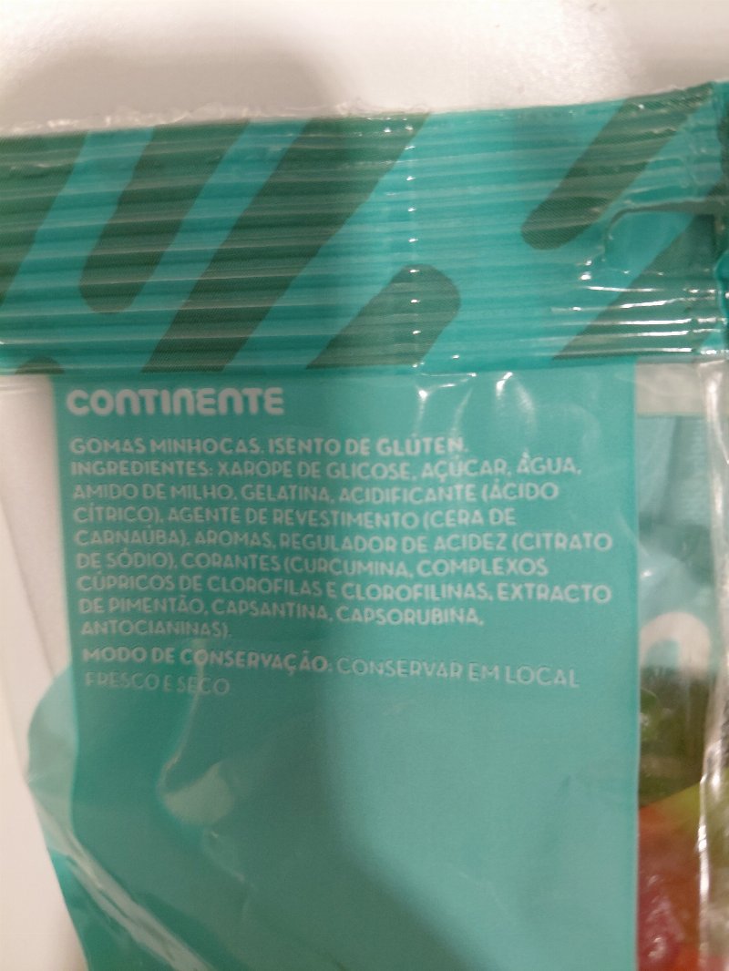 Foto da lista de ingredientes