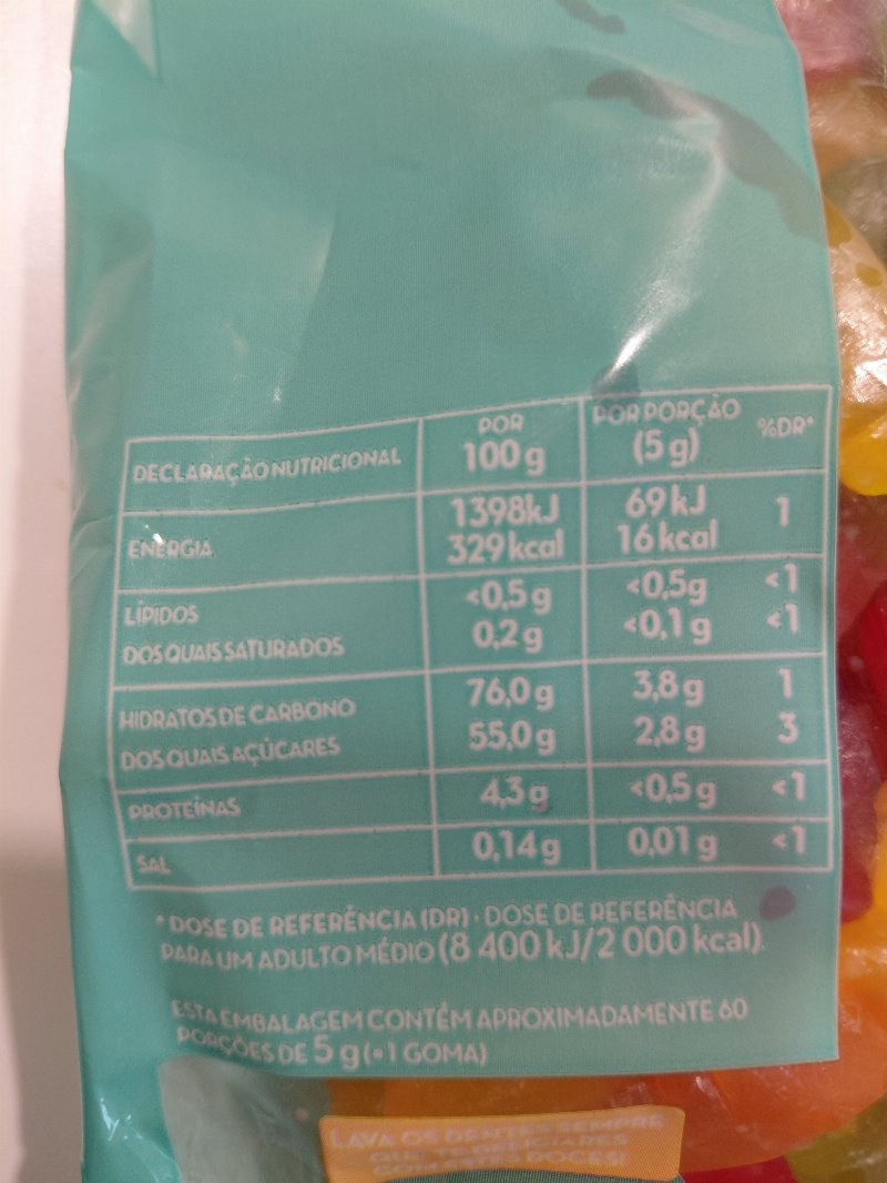 Foto da tabela nutricional