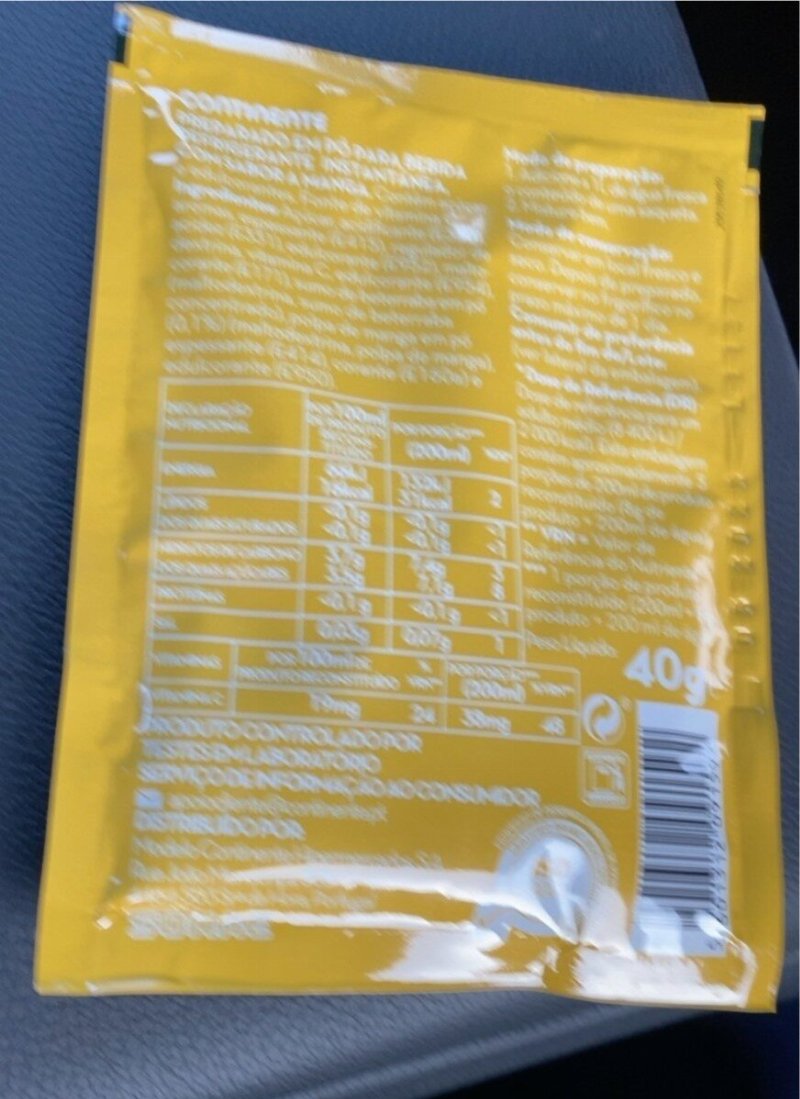 Foto da tabela nutricional