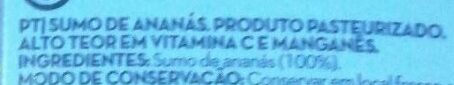 Foto da lista de ingredientes