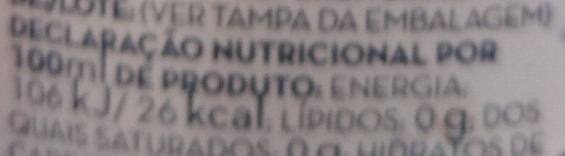 Foto da tabela nutricional