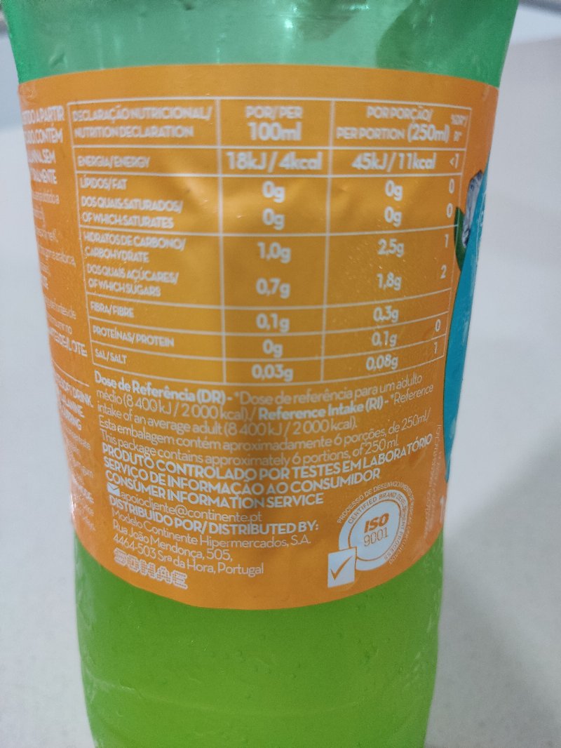 Foto da tabela nutricional