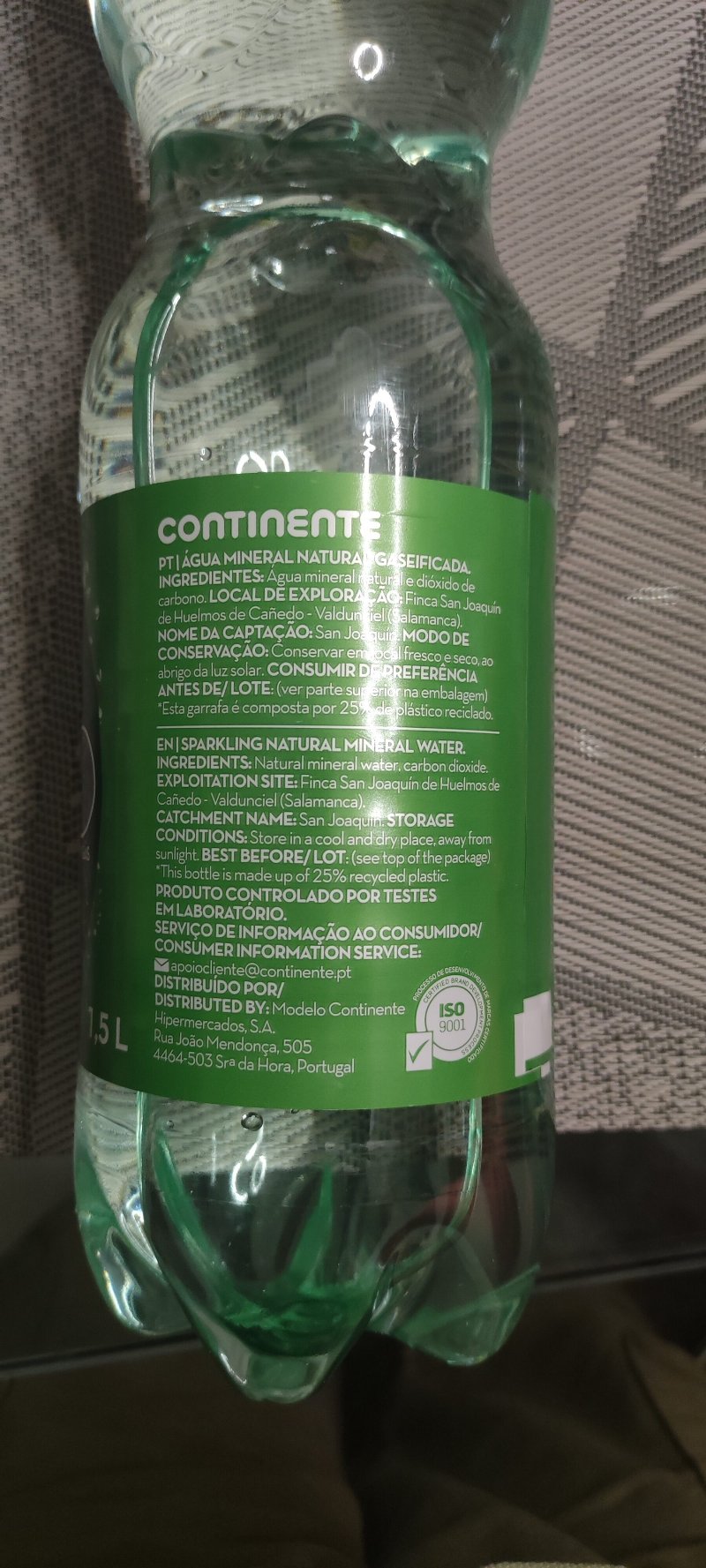 Foto da lista de ingredientes