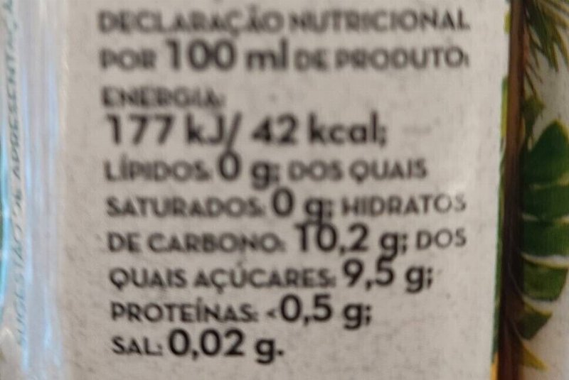 Foto da tabela nutricional