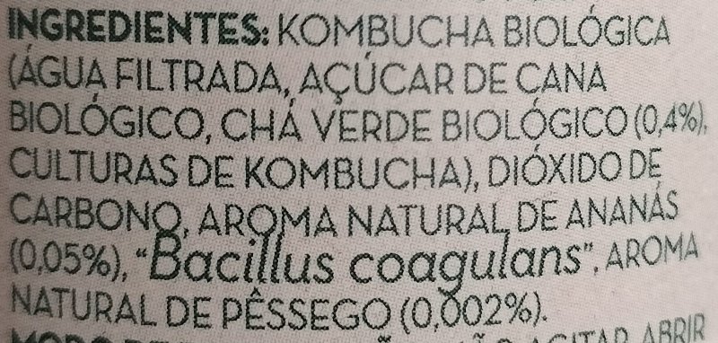 Foto da lista de ingredientes