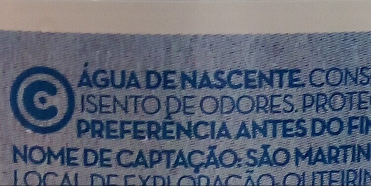Foto da lista de ingredientes