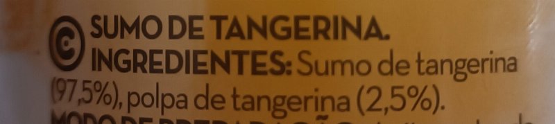 Foto da lista de ingredientes