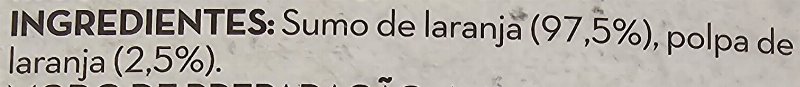 Foto da lista de ingredientes
