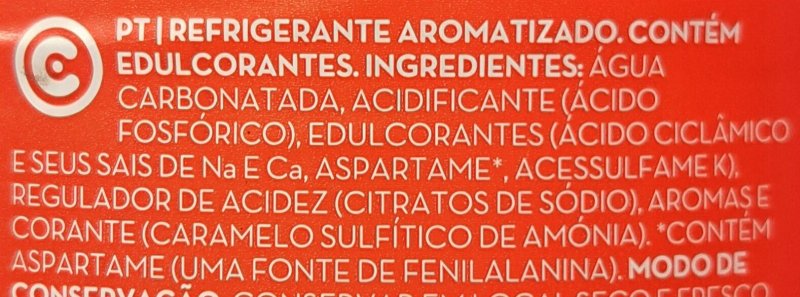 Foto da lista de ingredientes