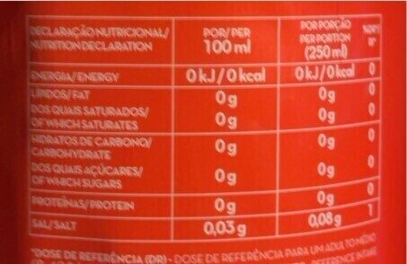Foto da tabela nutricional
