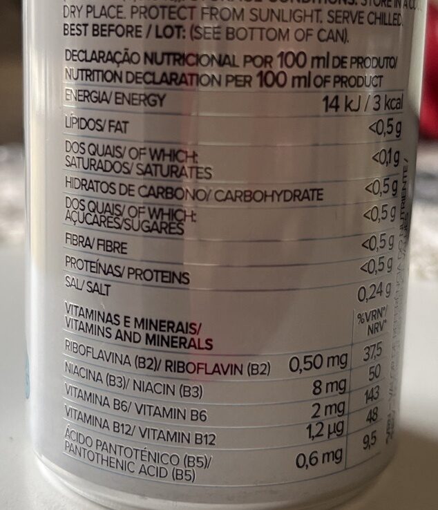 Foto da tabela nutricional