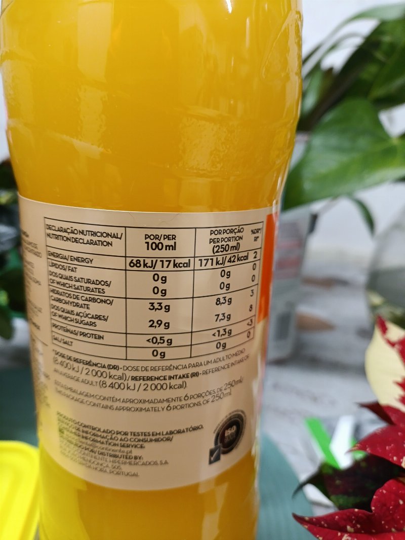 Foto da tabela nutricional