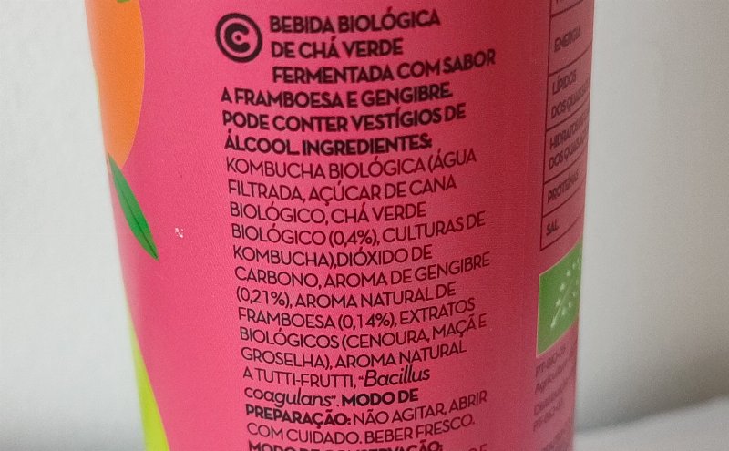 Foto da lista de ingredientes
