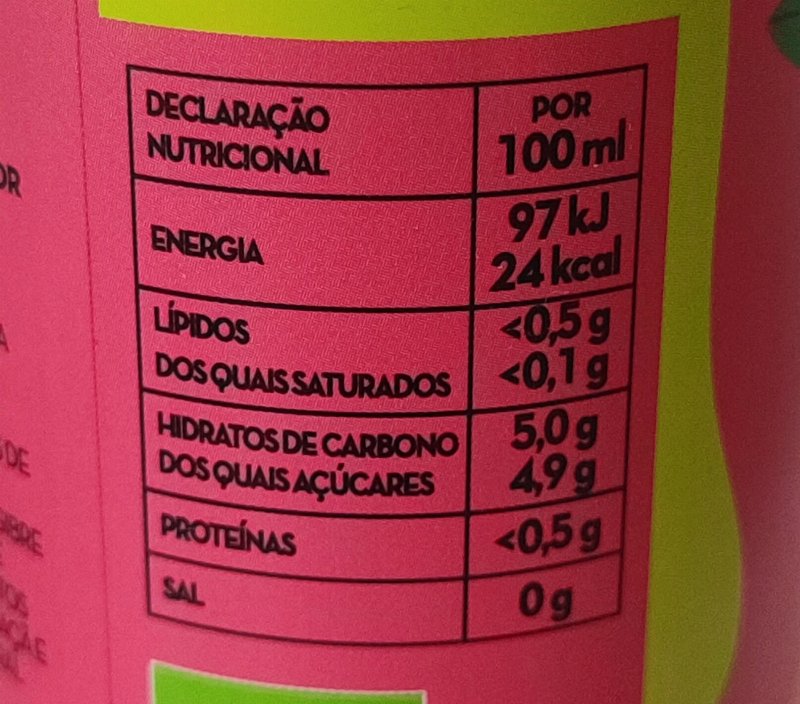 Foto da tabela nutricional