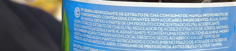 Foto da lista de ingredientes