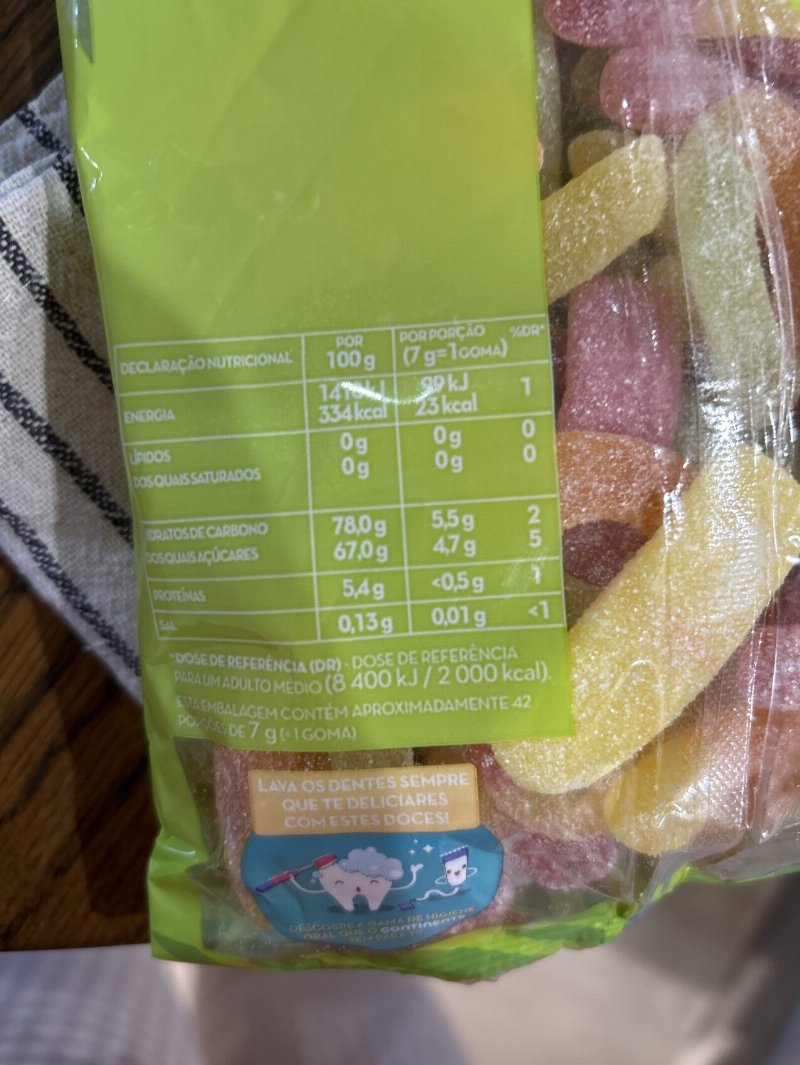 Foto da tabela nutricional