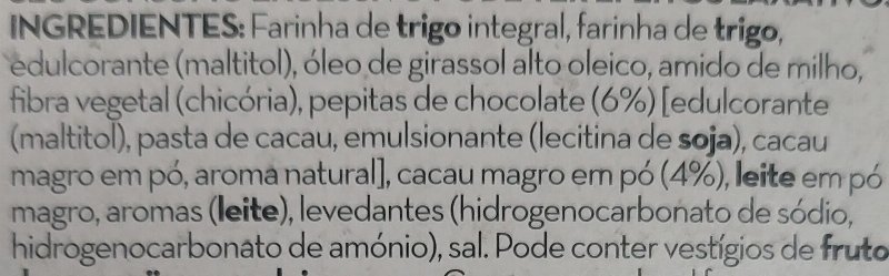 Foto da lista de ingredientes