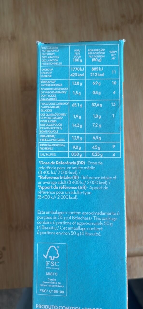 Foto da tabela nutricional