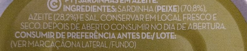 Foto da lista de ingredientes