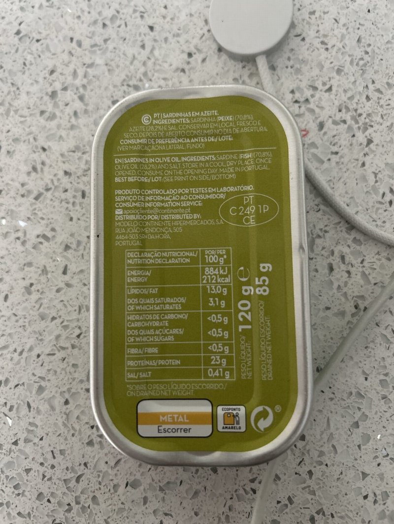 Foto da tabela nutricional