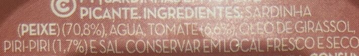 Foto da lista de ingredientes