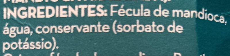 Foto da lista de ingredientes