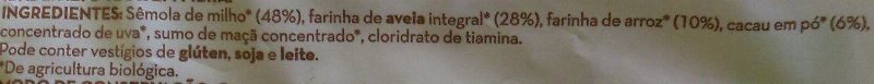 Foto da lista de ingredientes