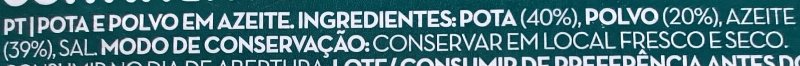 Foto da lista de ingredientes