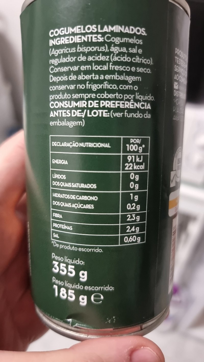 Foto da tabela nutricional