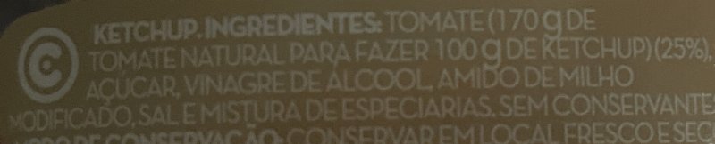 Foto da lista de ingredientes