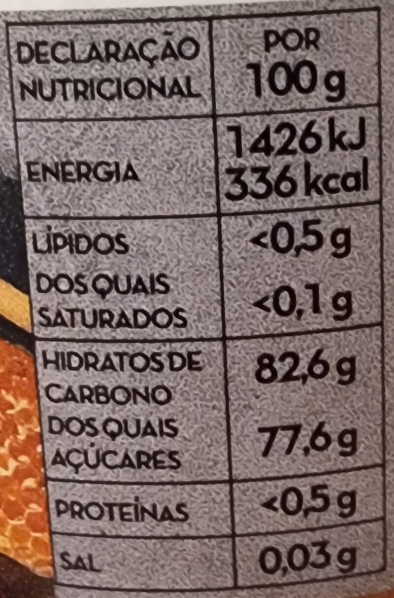 Foto da tabela nutricional