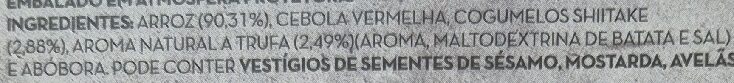 Foto da lista de ingredientes