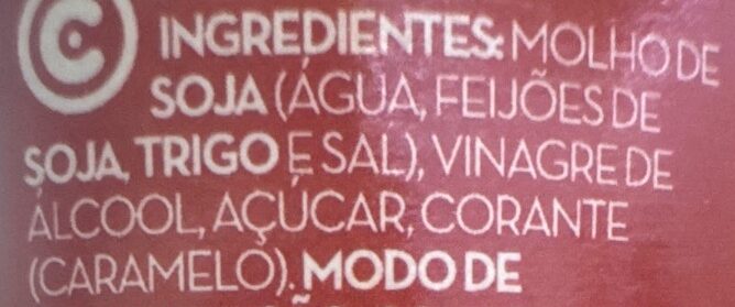 Foto da lista de ingredientes