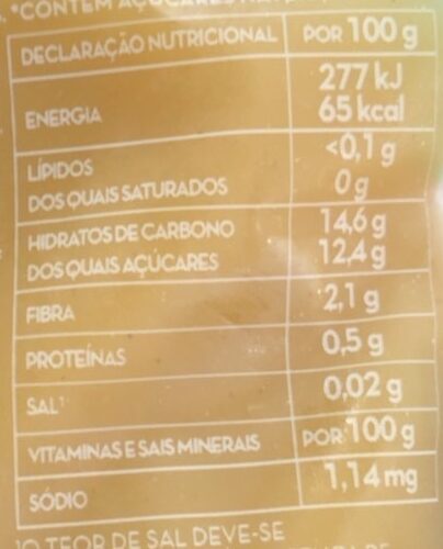 Foto da tabela nutricional