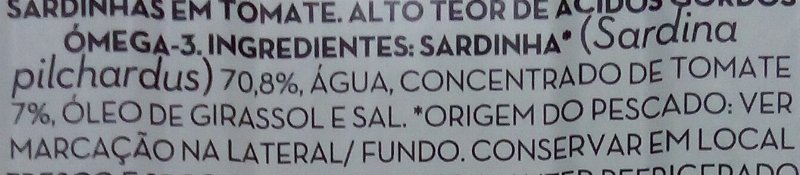 Foto da lista de ingredientes