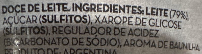 Foto da lista de ingredientes