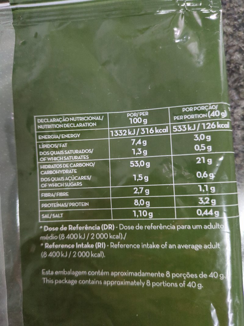 Foto da tabela nutricional
