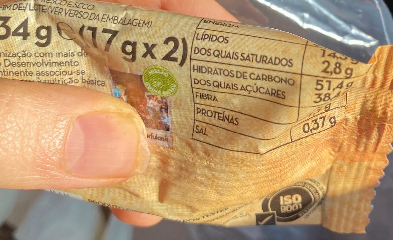Foto da tabela nutricional