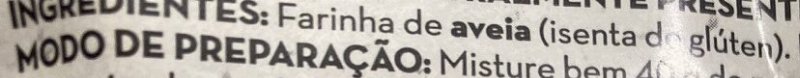 Foto da lista de ingredientes