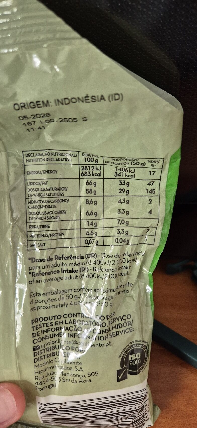 Foto da tabela nutricional