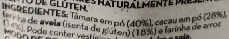 Foto da lista de ingredientes