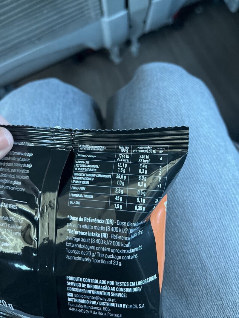 Foto da tabela nutricional