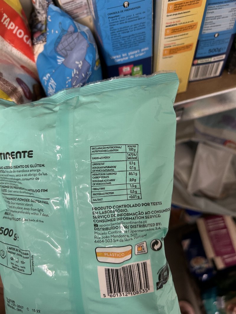 Foto da tabela nutricional