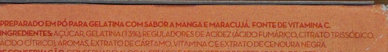 Foto da lista de ingredientes
