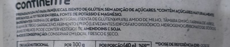 Foto da lista de ingredientes